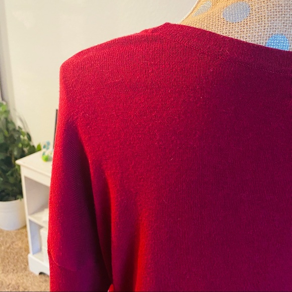 Long sleeve maroon knit sweater - Picture 3 of 4